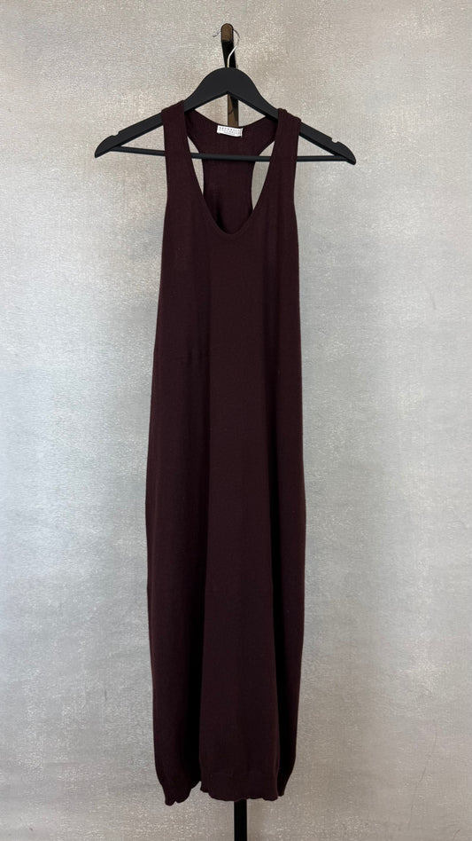 burgundy cashmere tan dress maxi