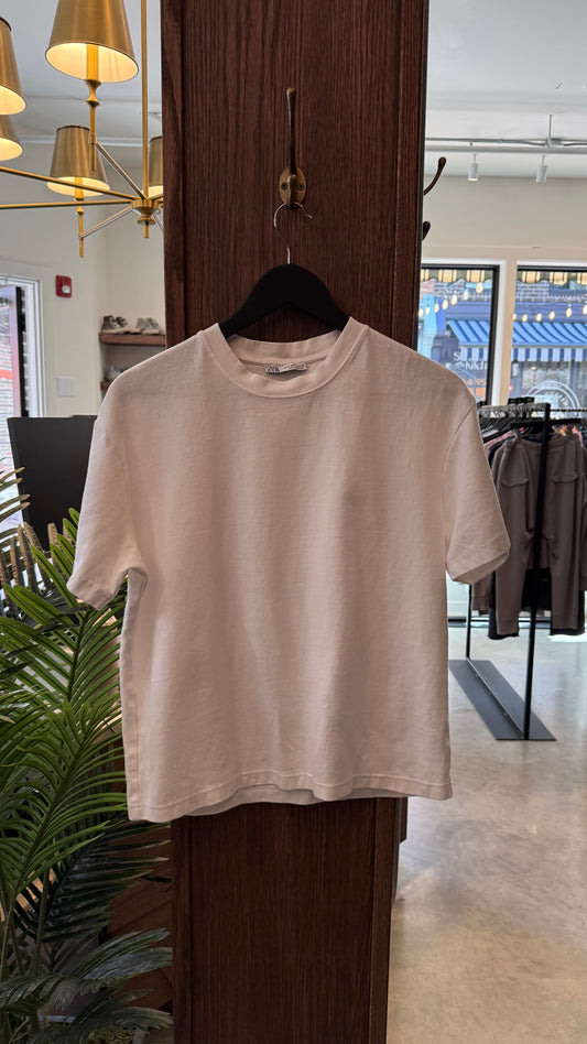 Zara White T-Shirt - Size S