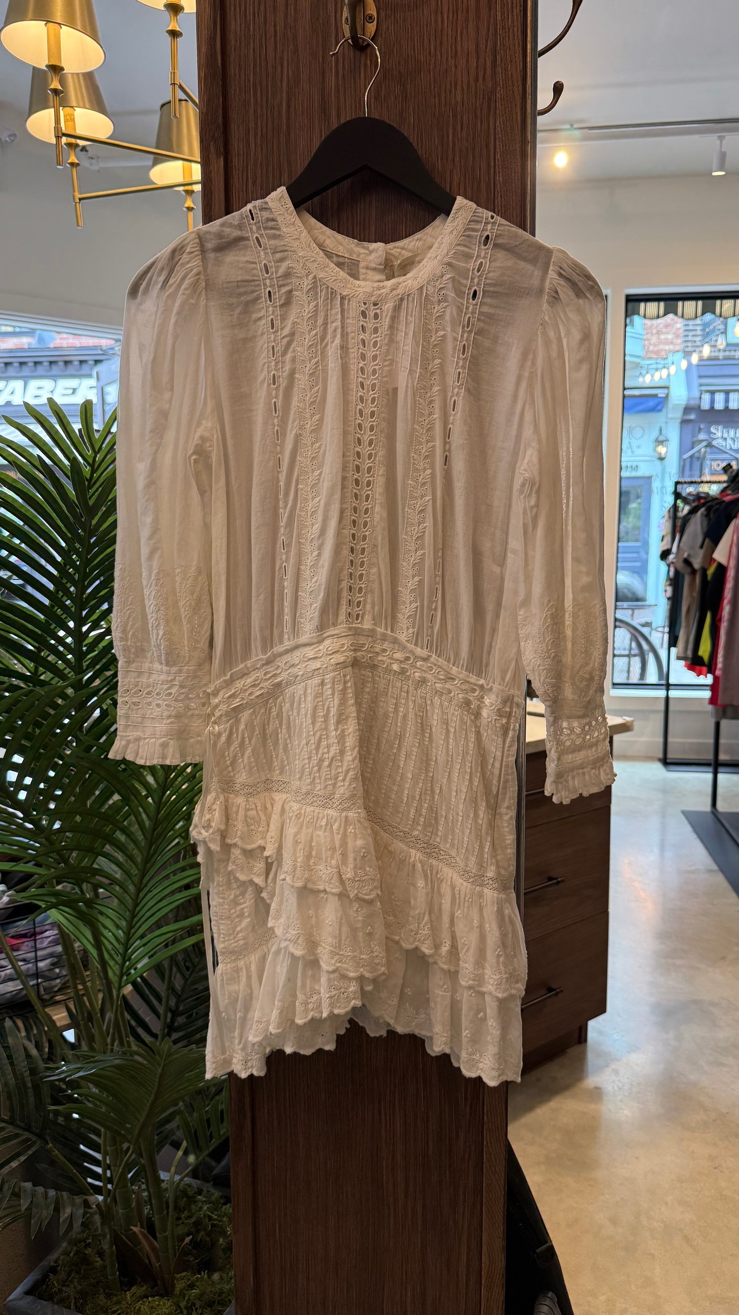LoveShackFancy Eyelet Mini Dress