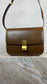 Celine box bag brown gold clasp