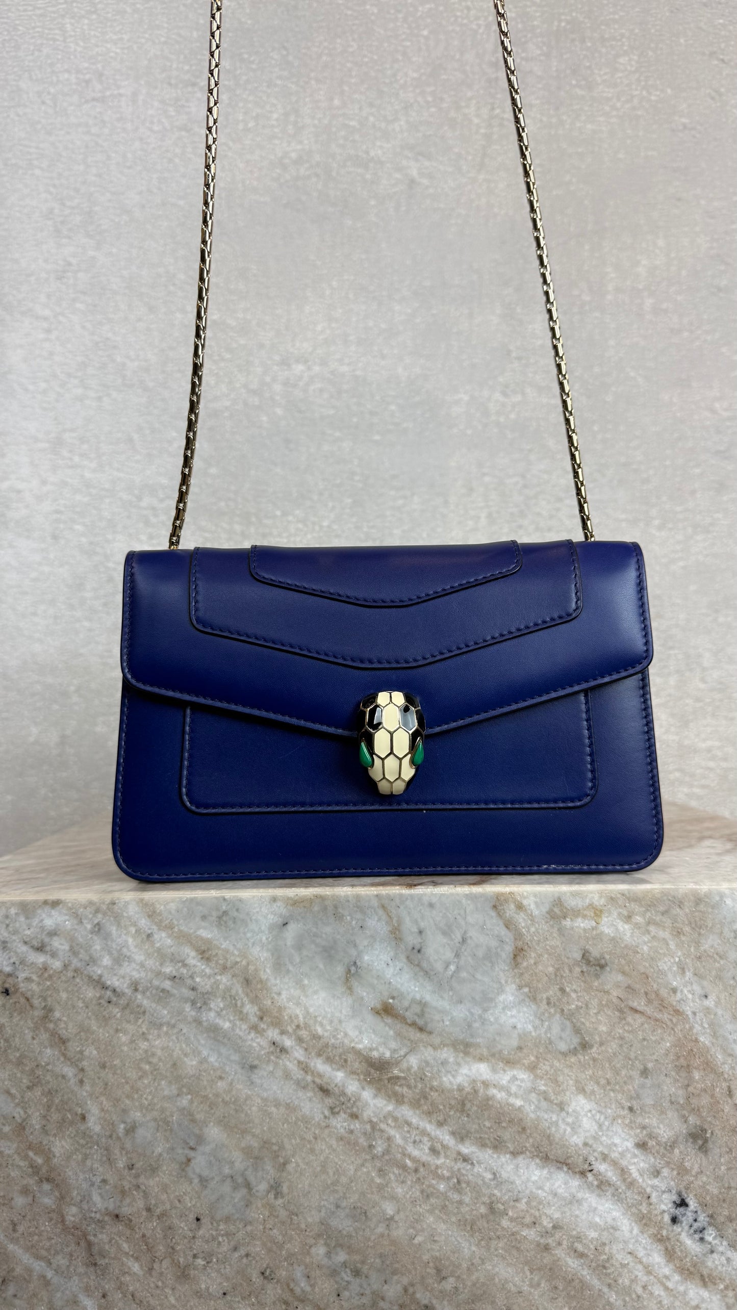 blue serpenti bag chain handle 
