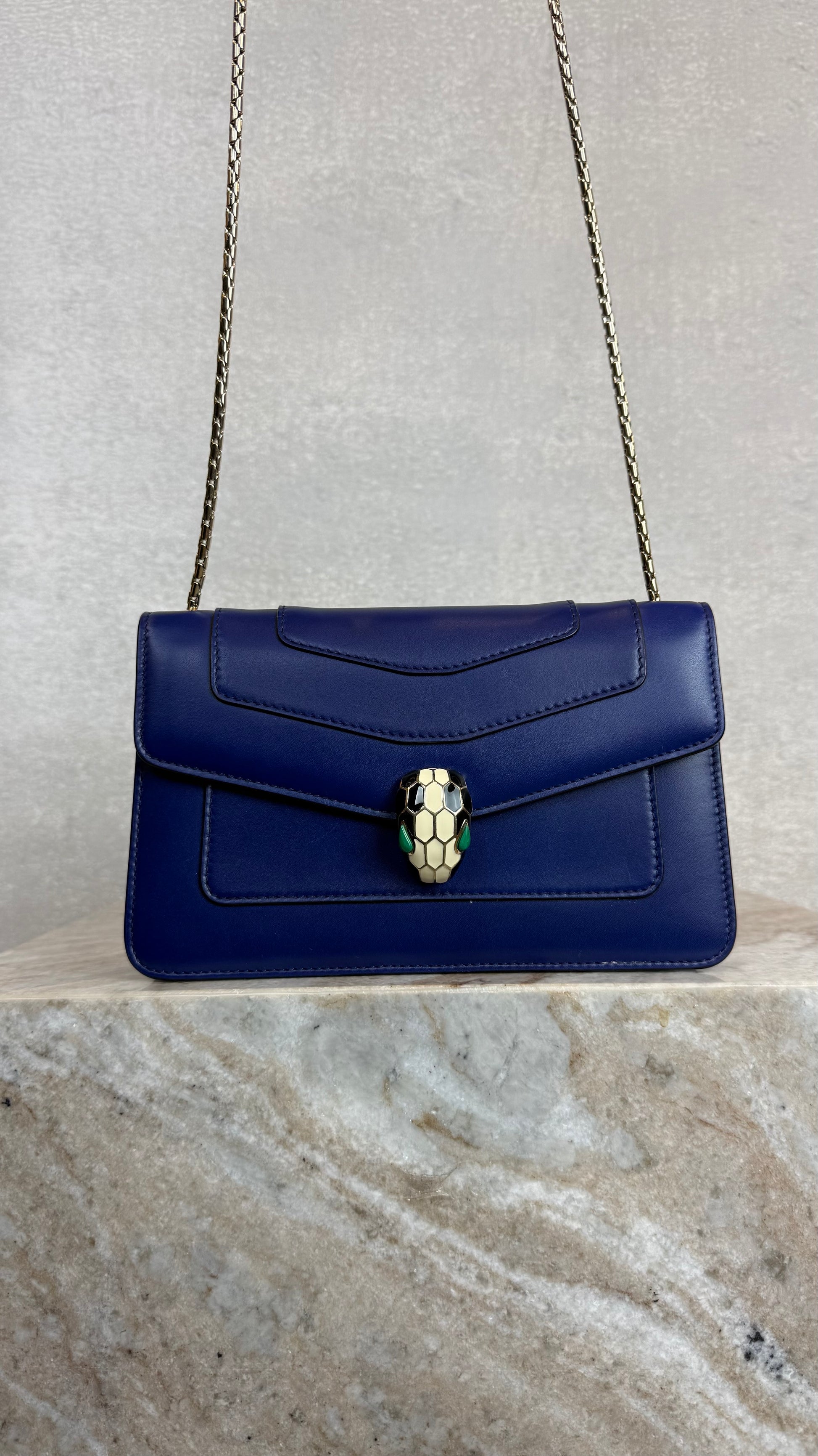 blue serpenti bag chain handle 