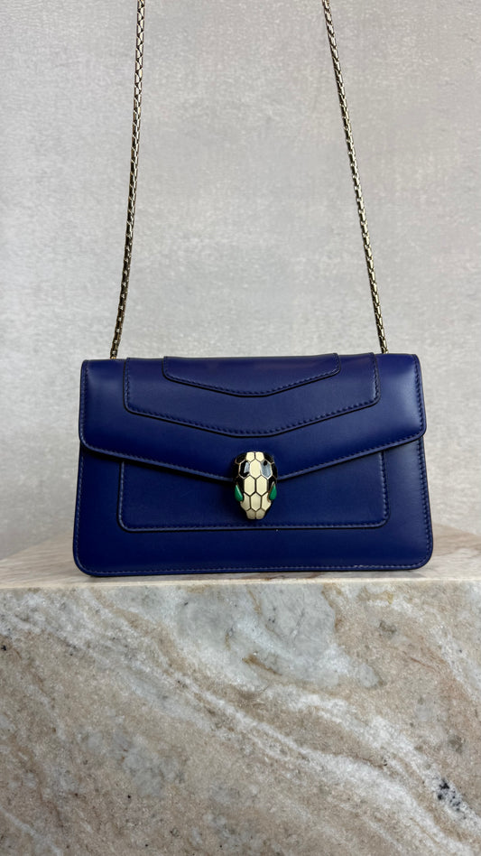 blue serpenti bag chain handle
