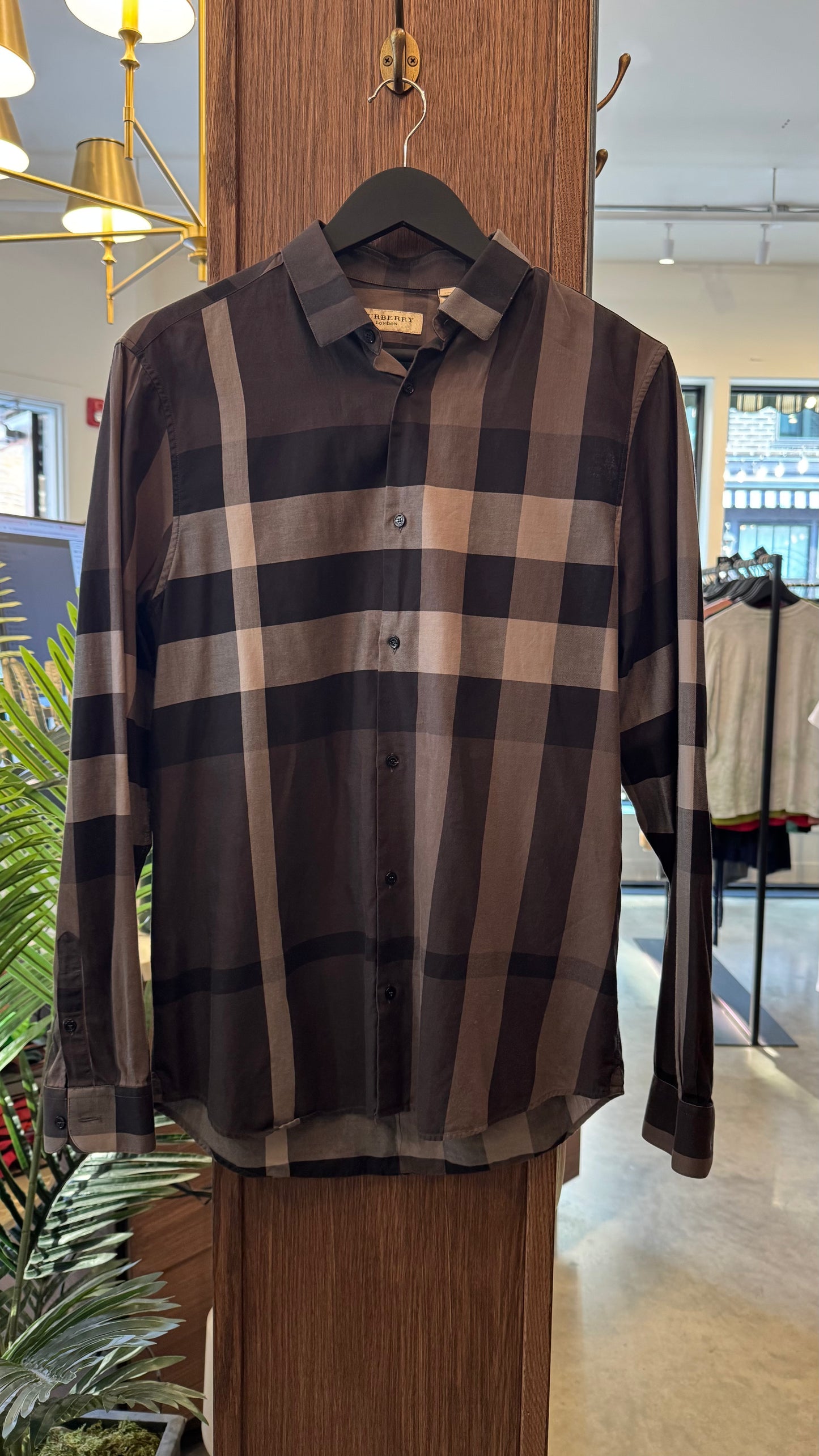 Burberry Plaid Button Up - Size M